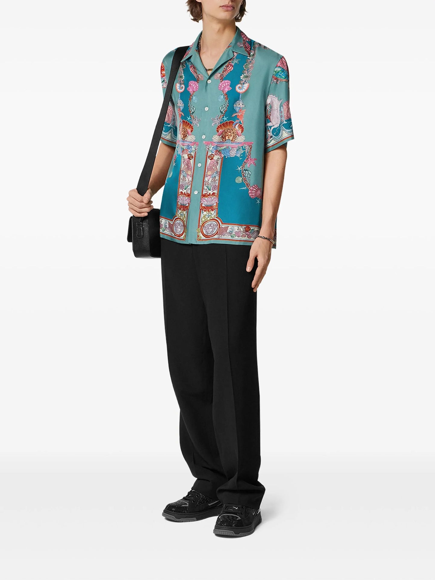 Coral Theatre silk short-sleeve shirt