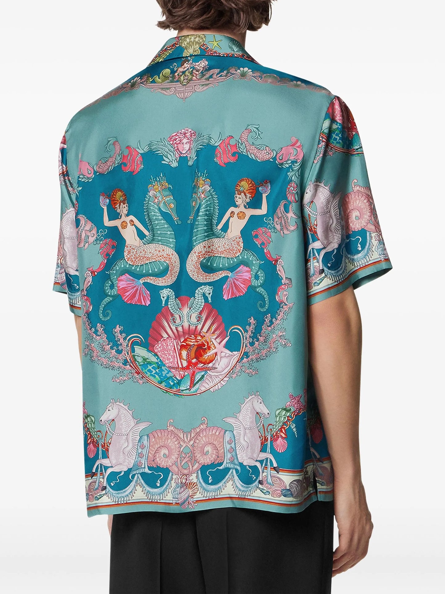 Coral Theatre silk short-sleeve shirt