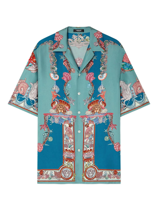 Coral Theatre silk short-sleeve shirt