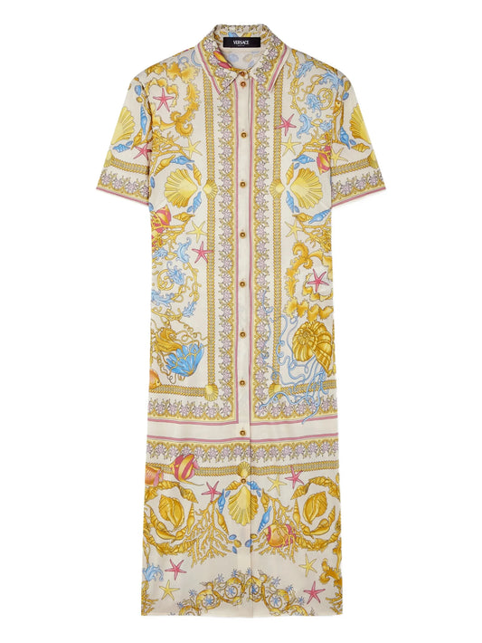Underwater Barocco midi shirt dress