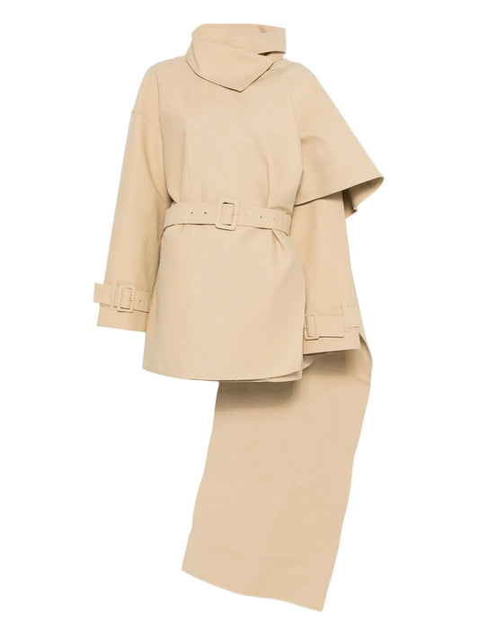 mini belted scarf coat