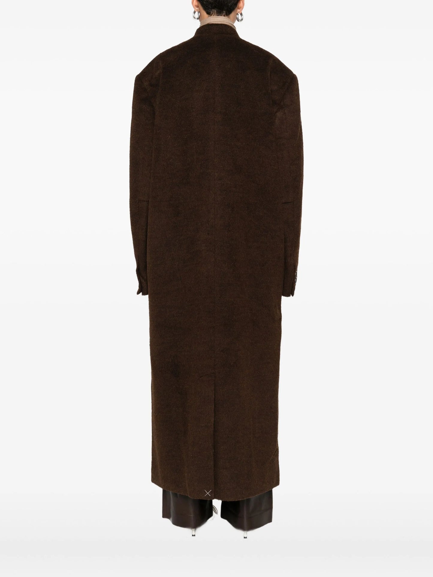 Mute button-front overcoat