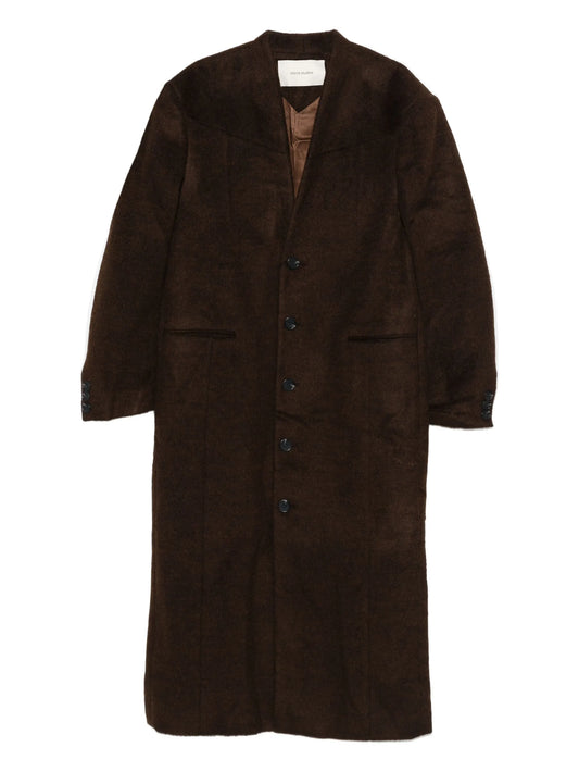 Mute button-front overcoat