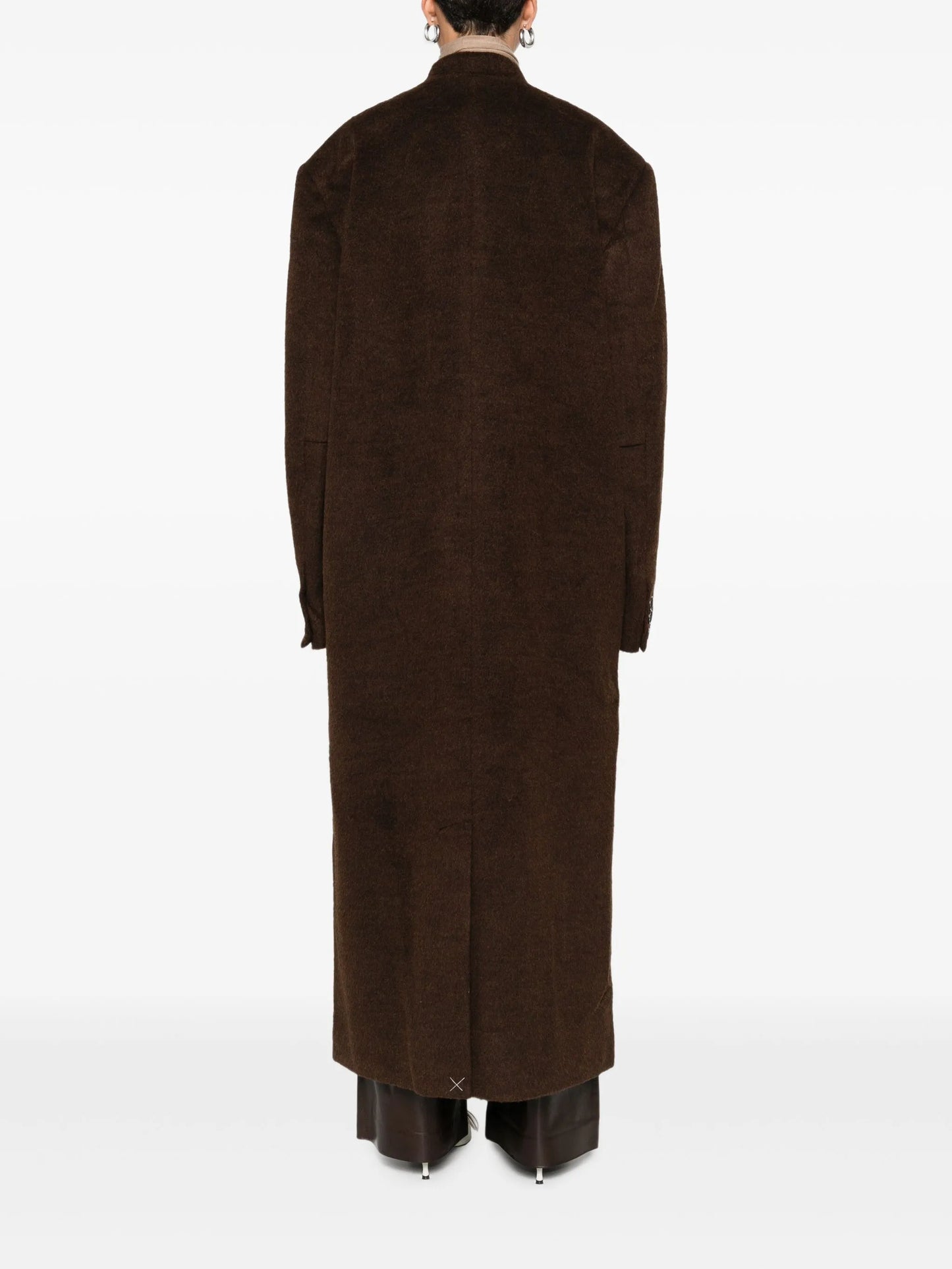 Mute button-front overcoat