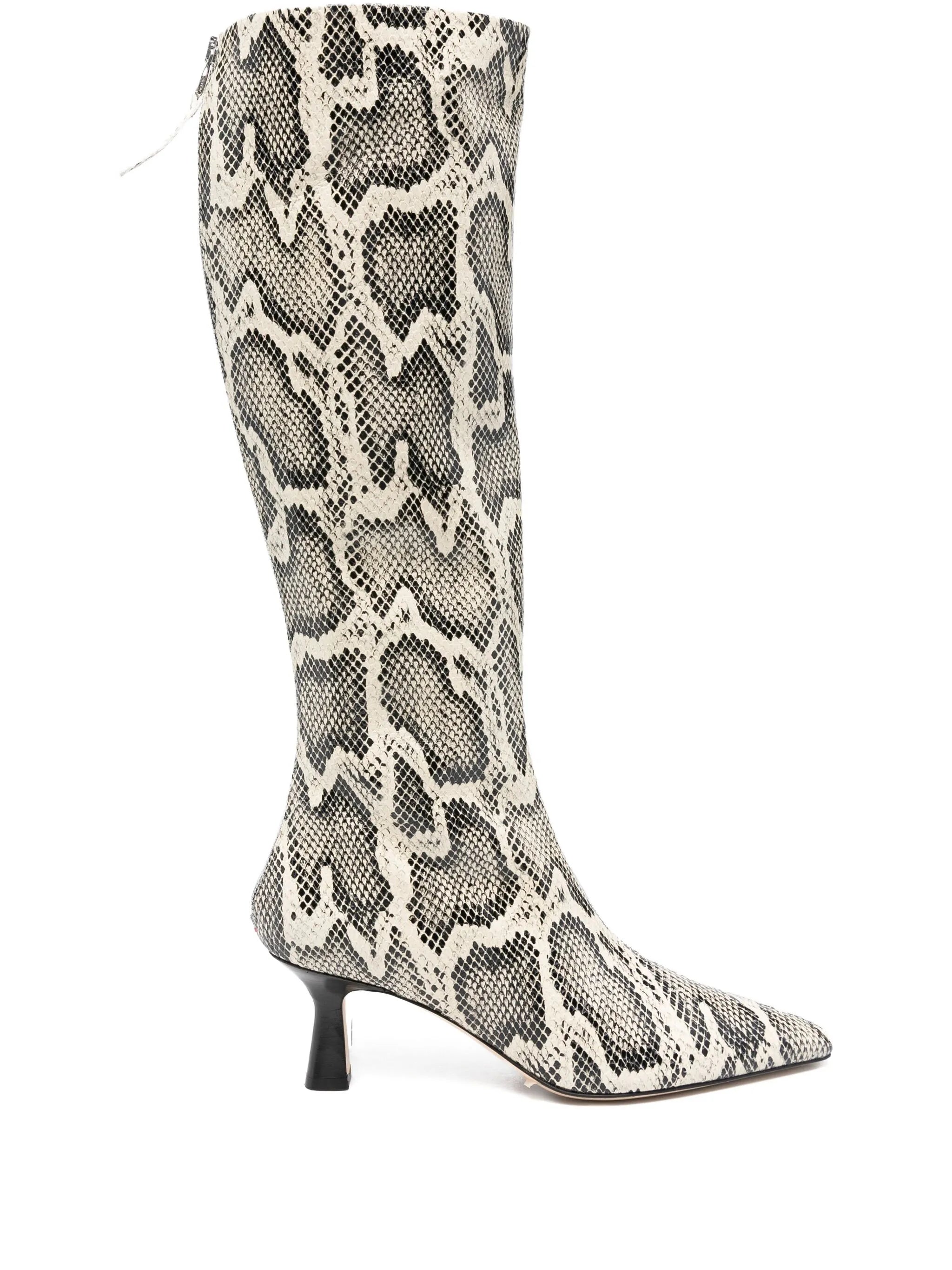 65mm Klea snake-print calf leather boots