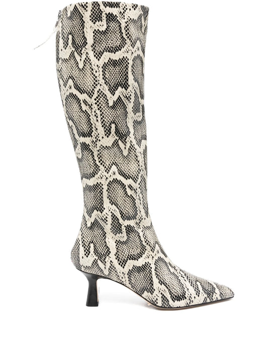 70mm Klea snake-print calf leather boots