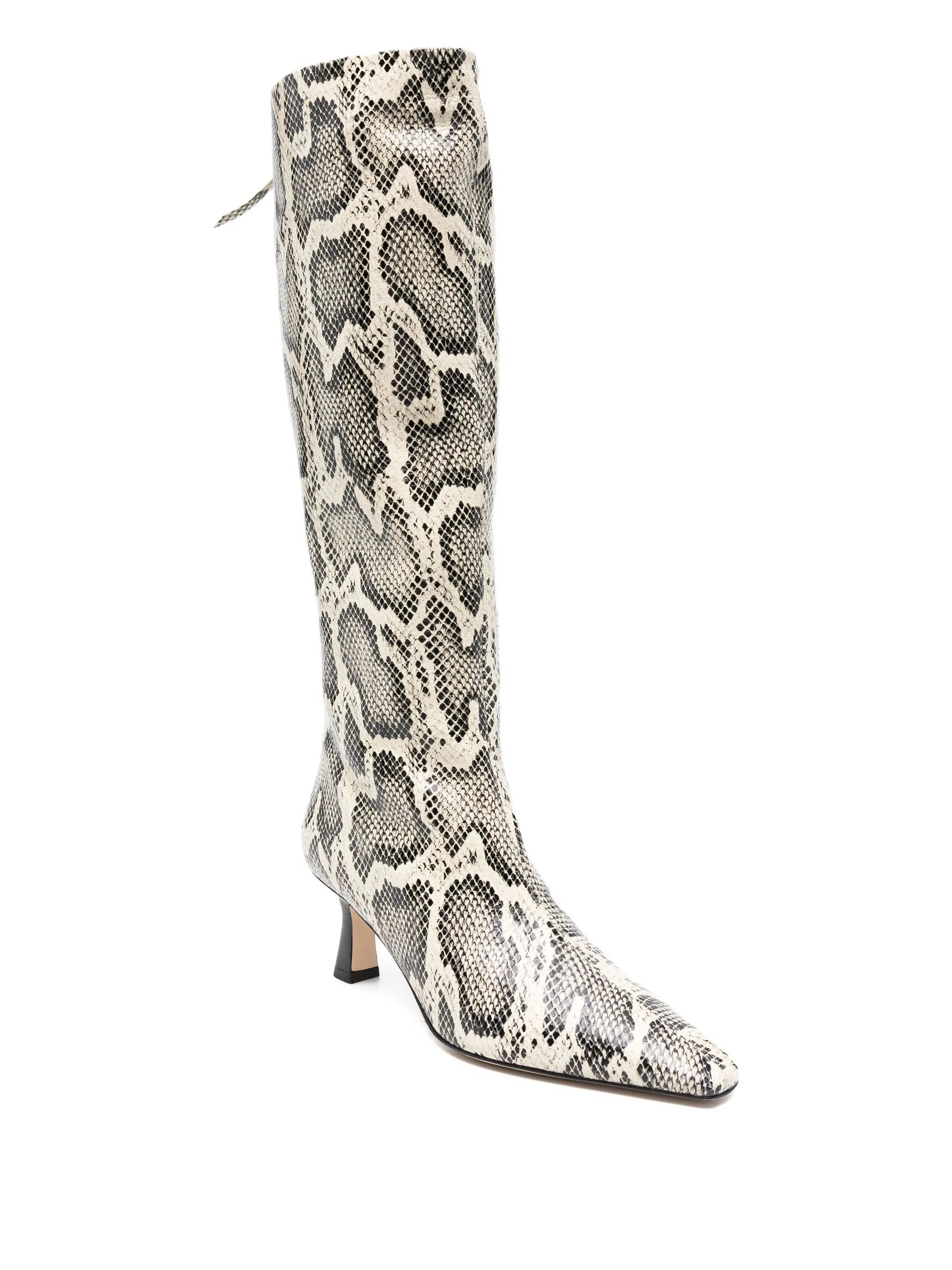 65mm Klea snake-print calf leather boots