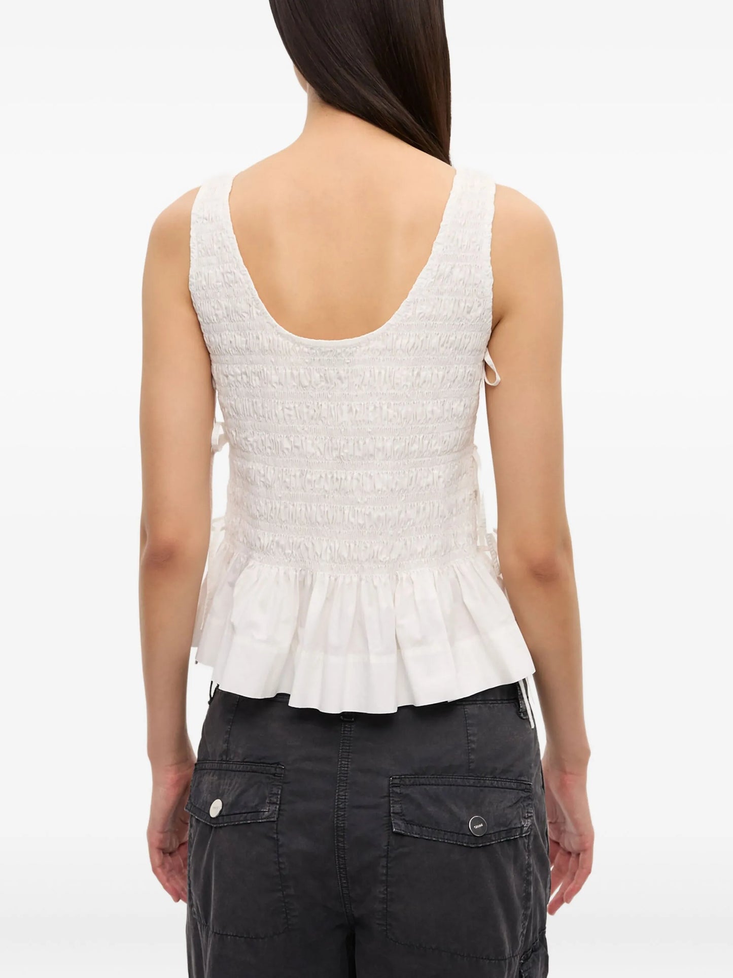chambray seersucker top