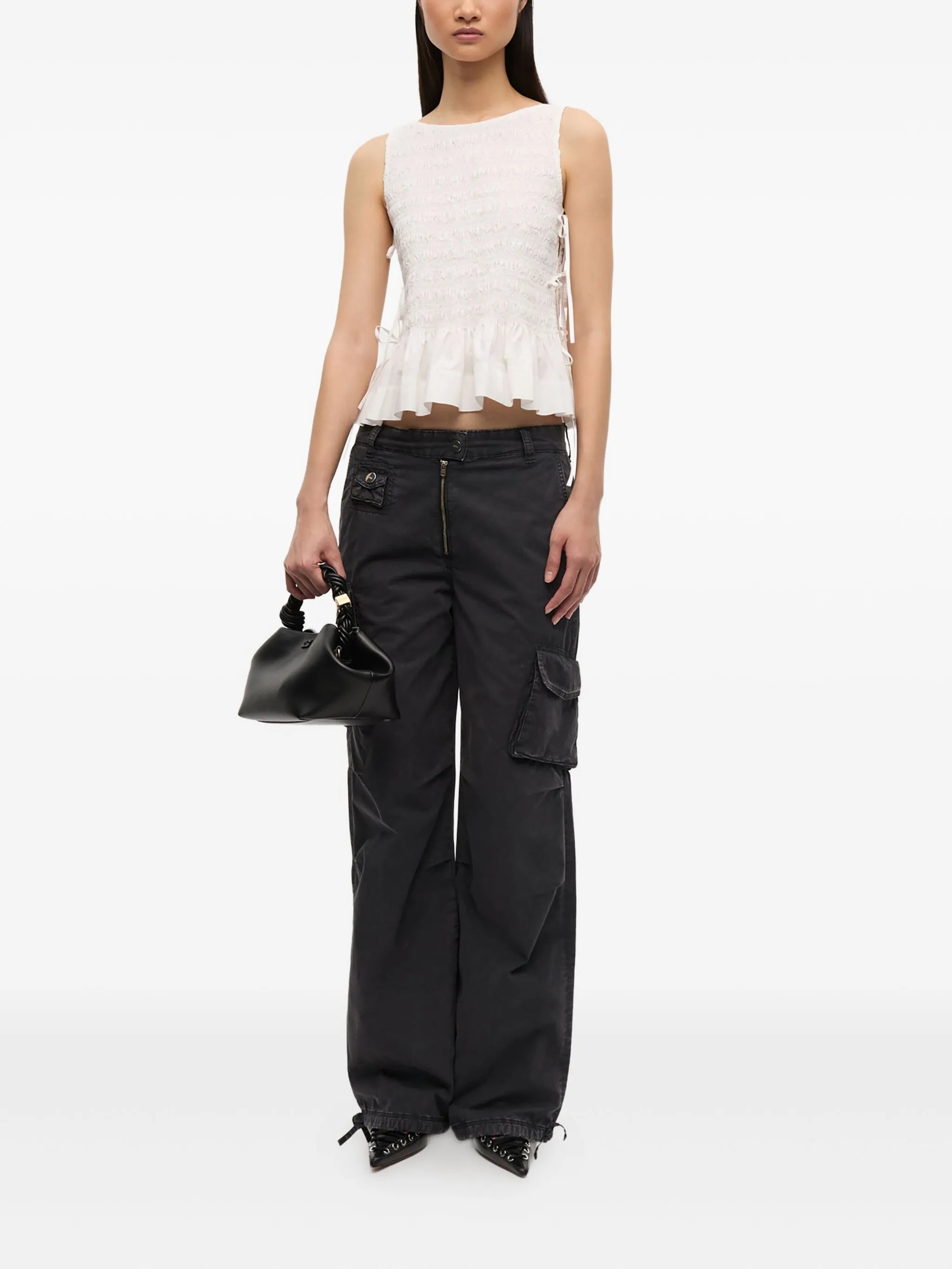 chambray seersucker top