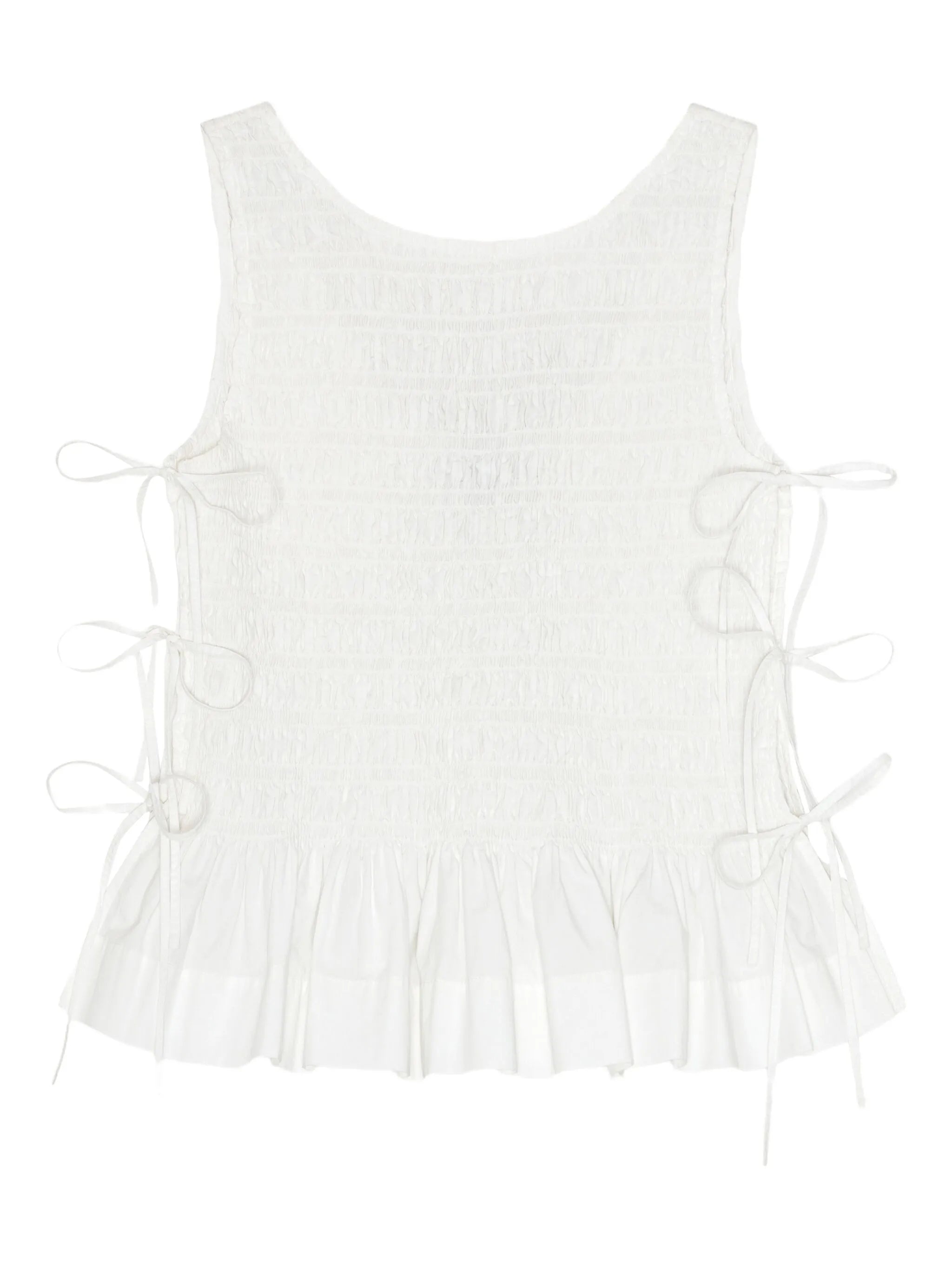 chambray seersucker top