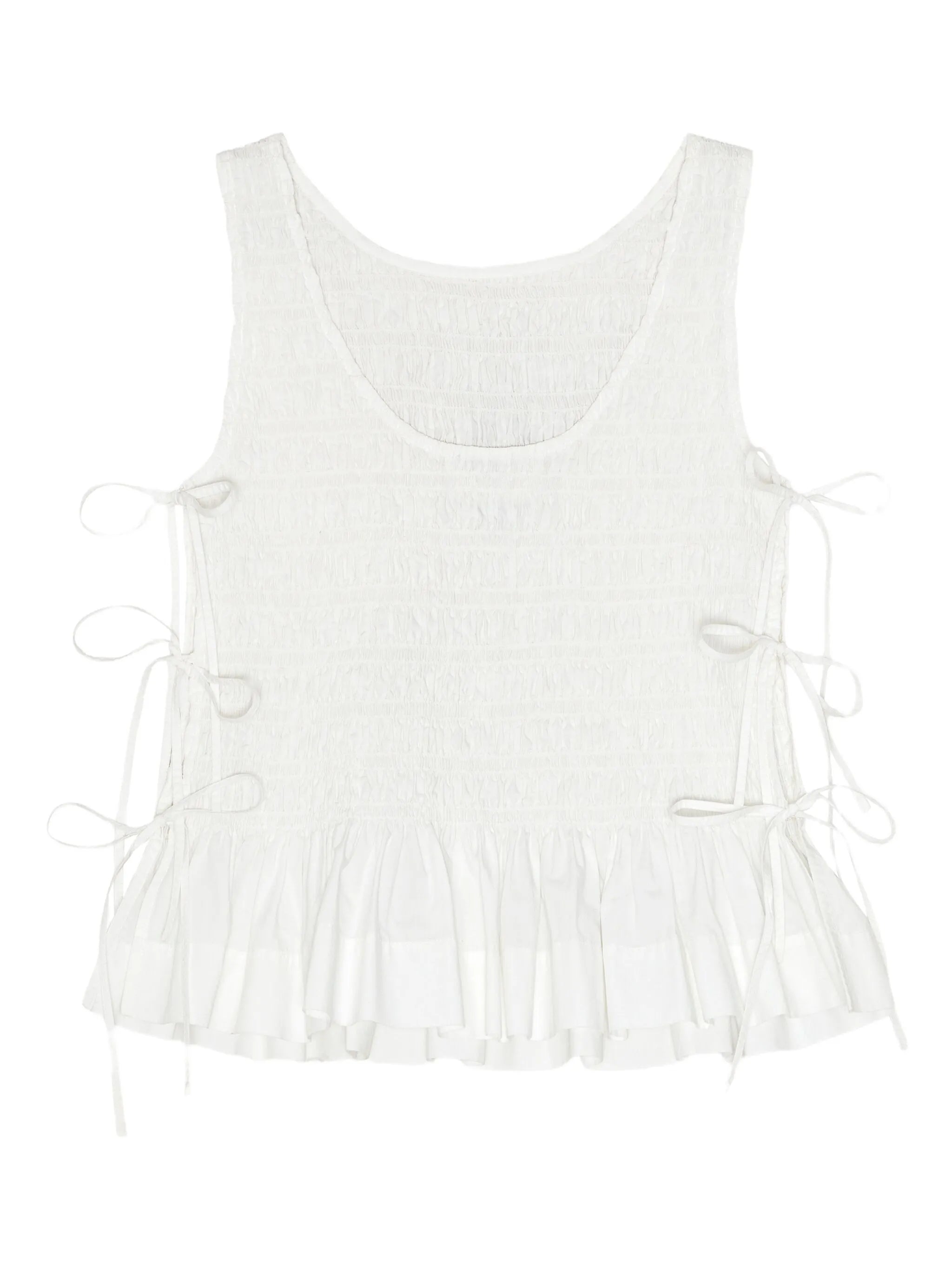 chambray seersucker top