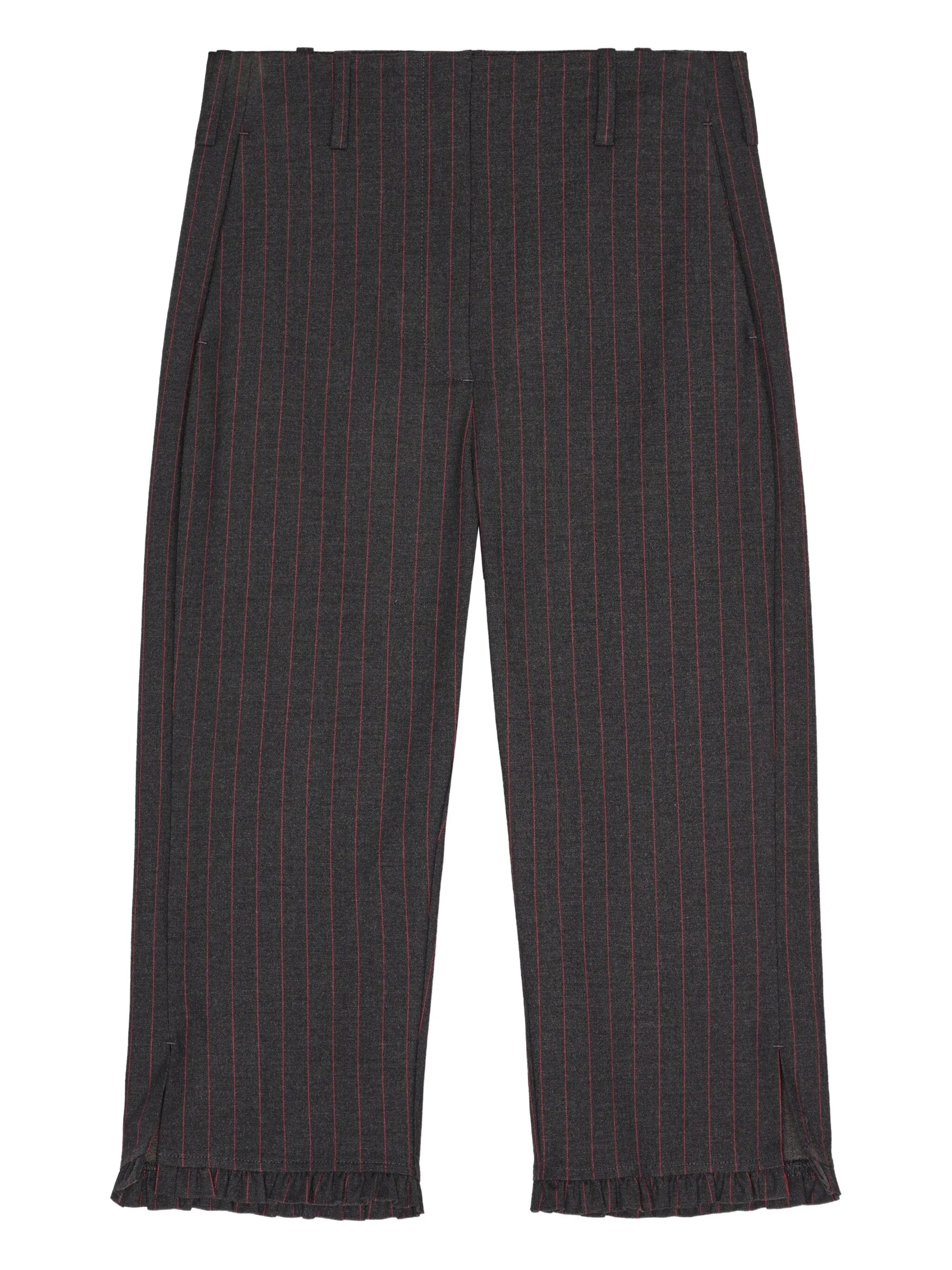 pinstriped trousers