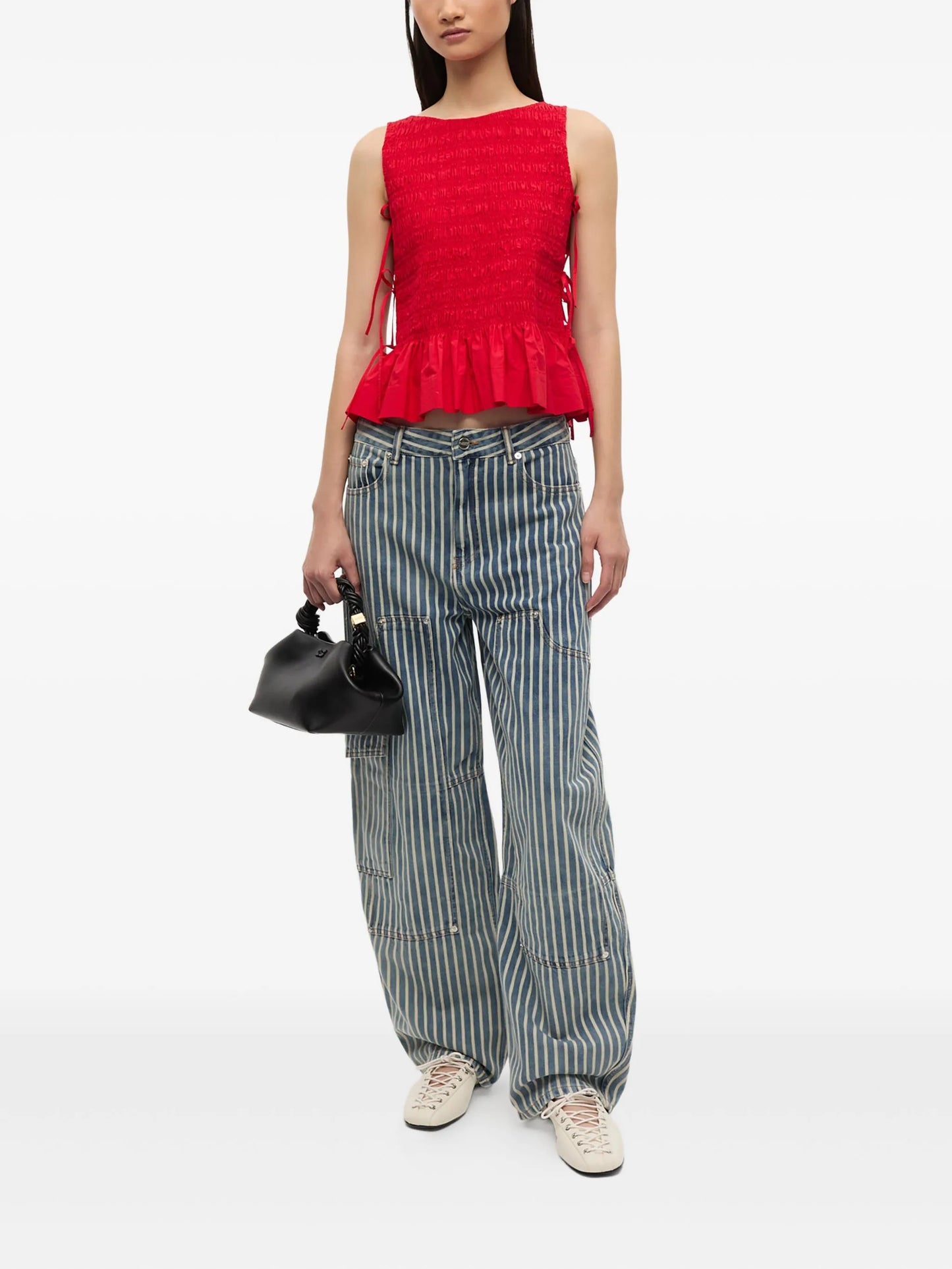 chambray seersucker top