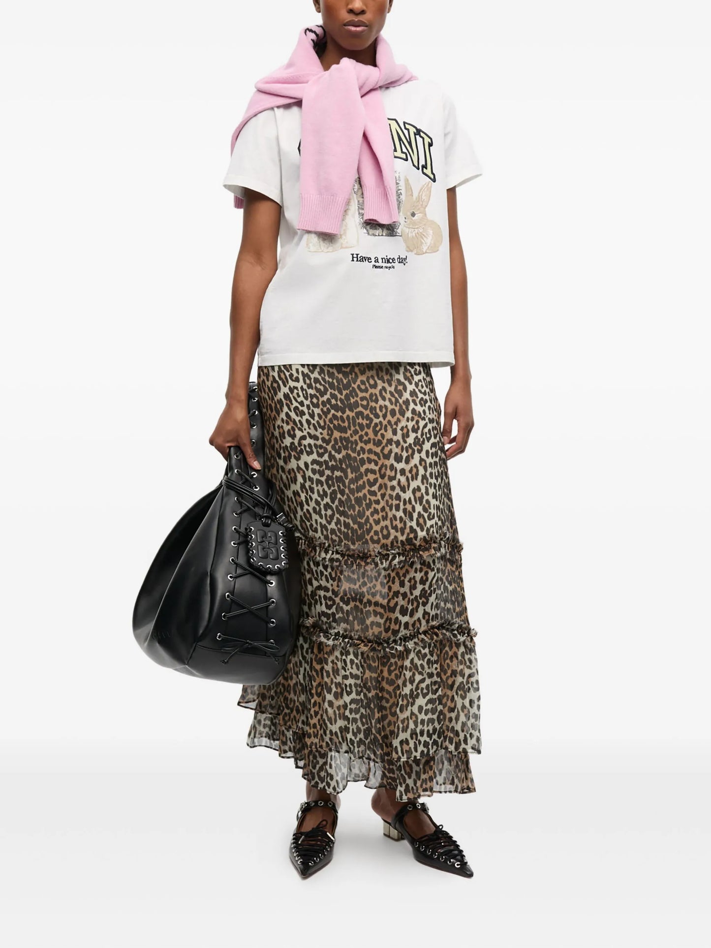 leopard-print skirt