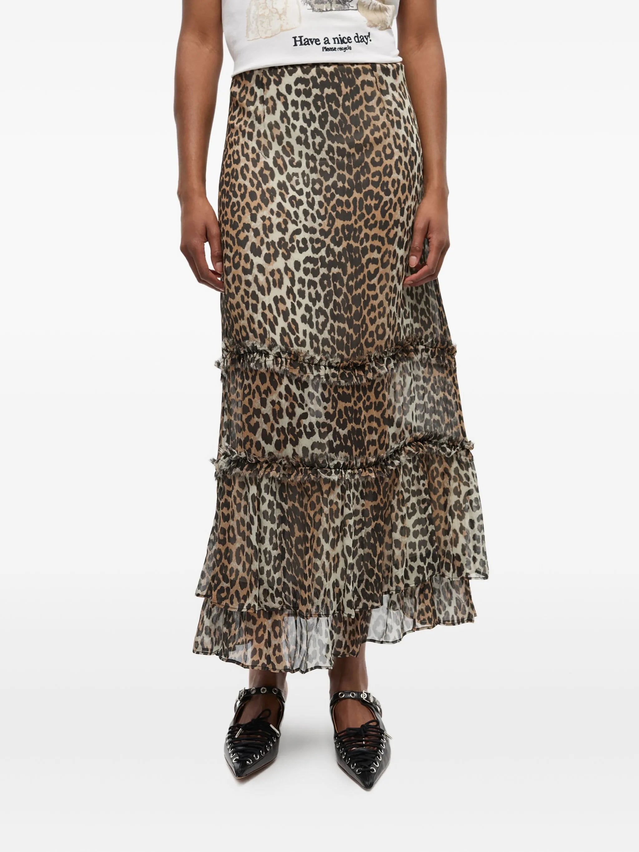 leopard-print maxi skirt