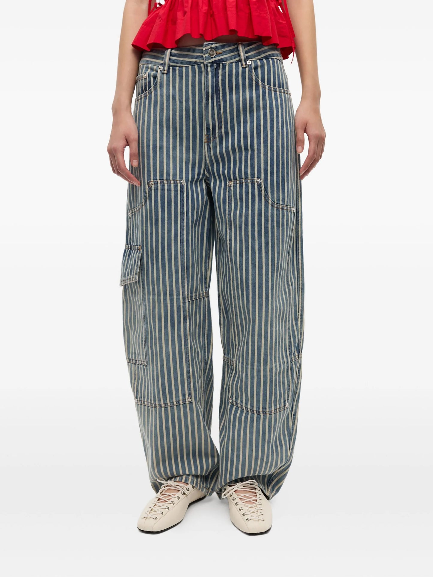 striped jeans