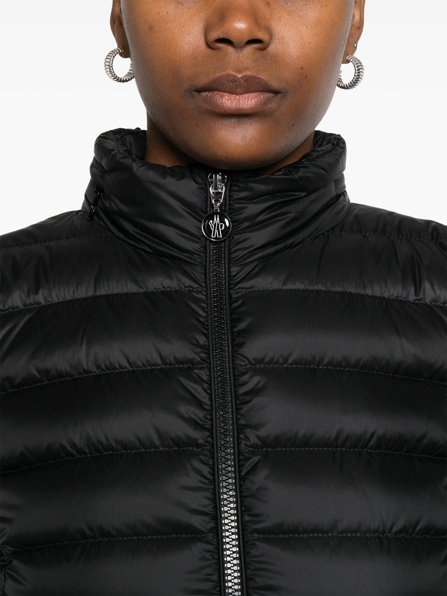 padded zip-up cardigan