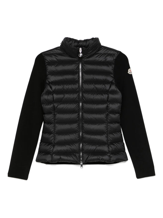 padded zip-up cardigan