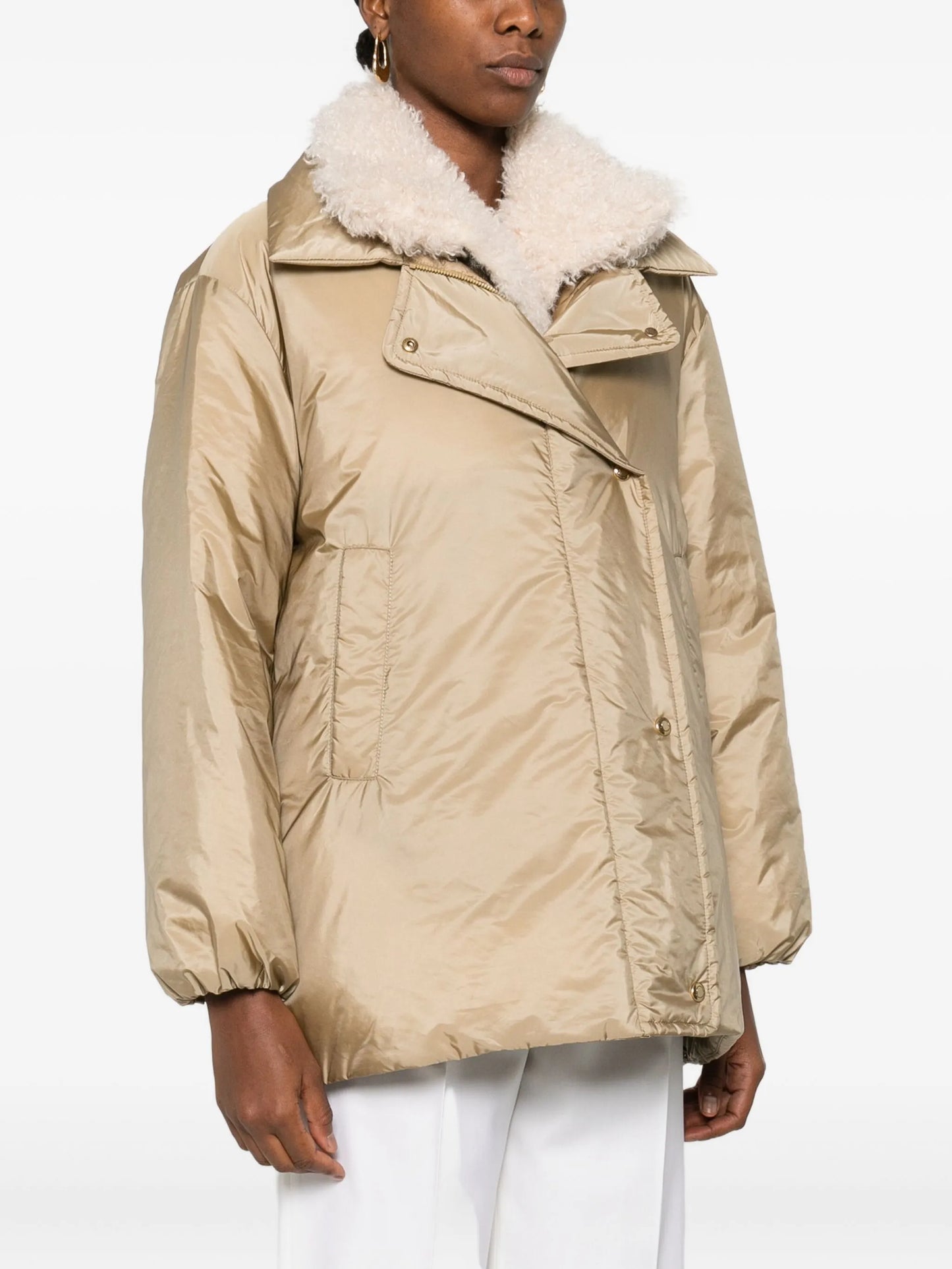 Voue sherpa-collar quilted jacket