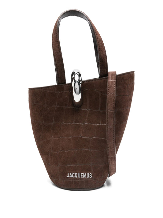 crocodile-effect ring-detail tote bag