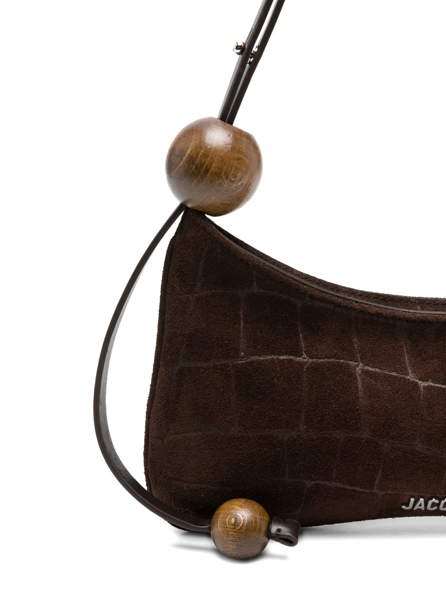 Le Bisou crocodile-effect wood-bead shoulder bag