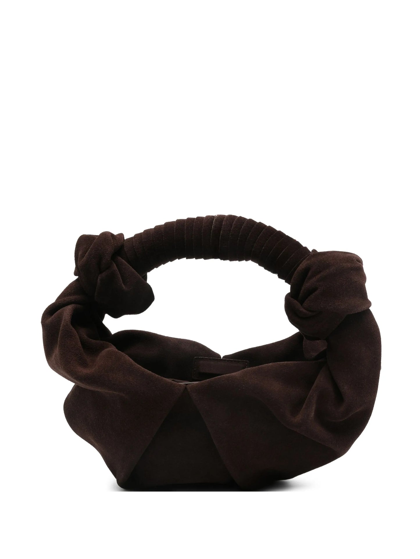 knotted suede bucket bag
