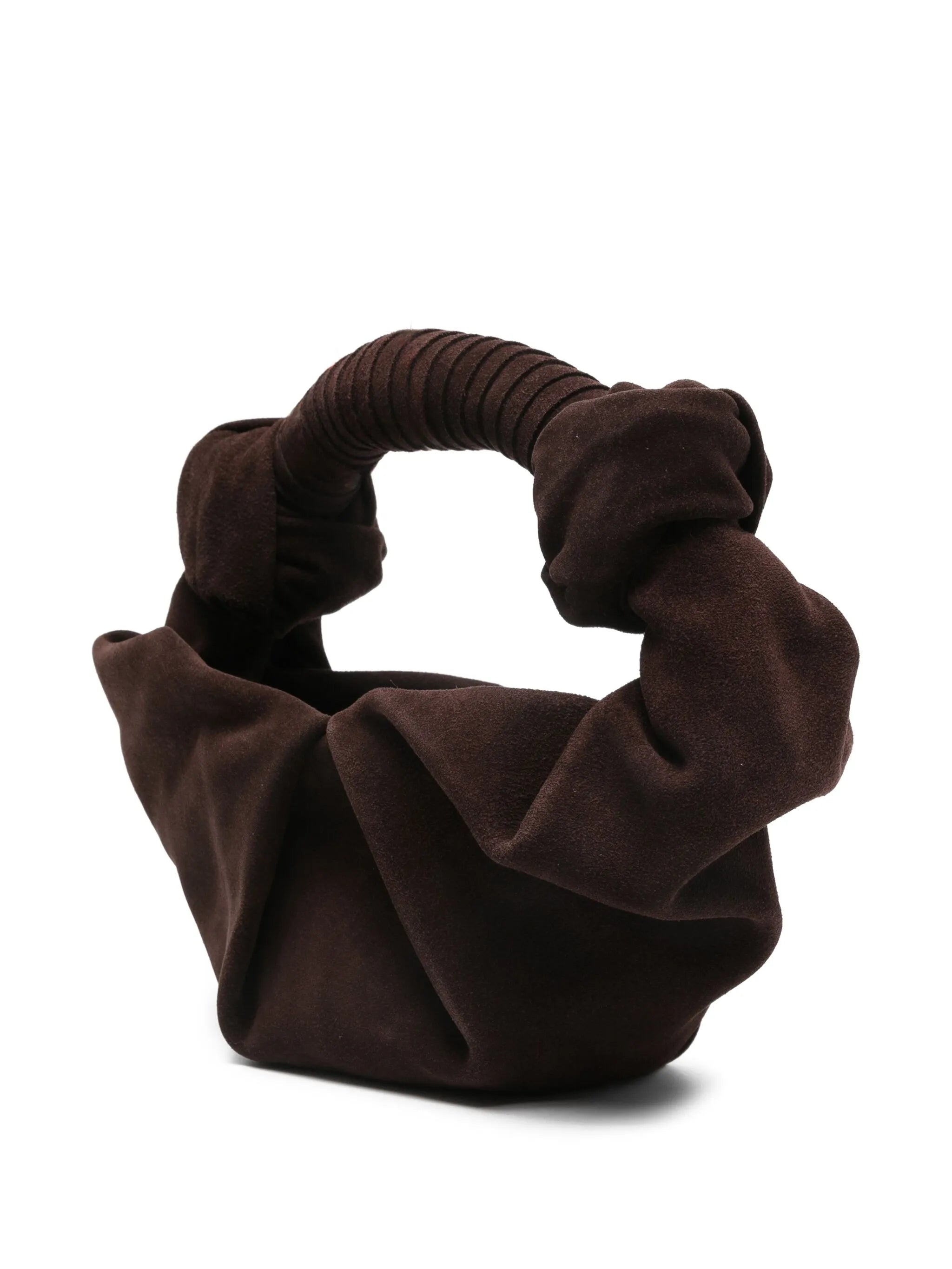 knotted suede bucket bag