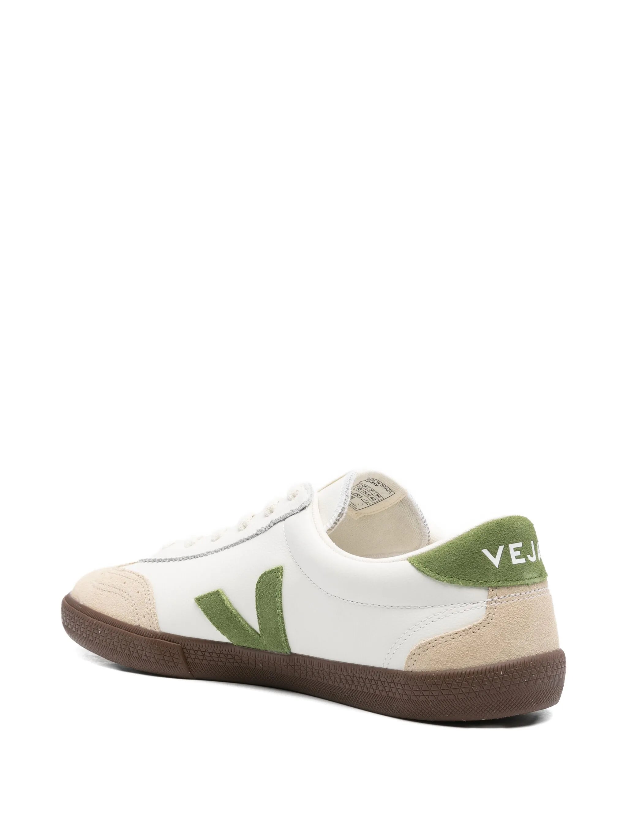 Volley leather white kiwi bark sneakers