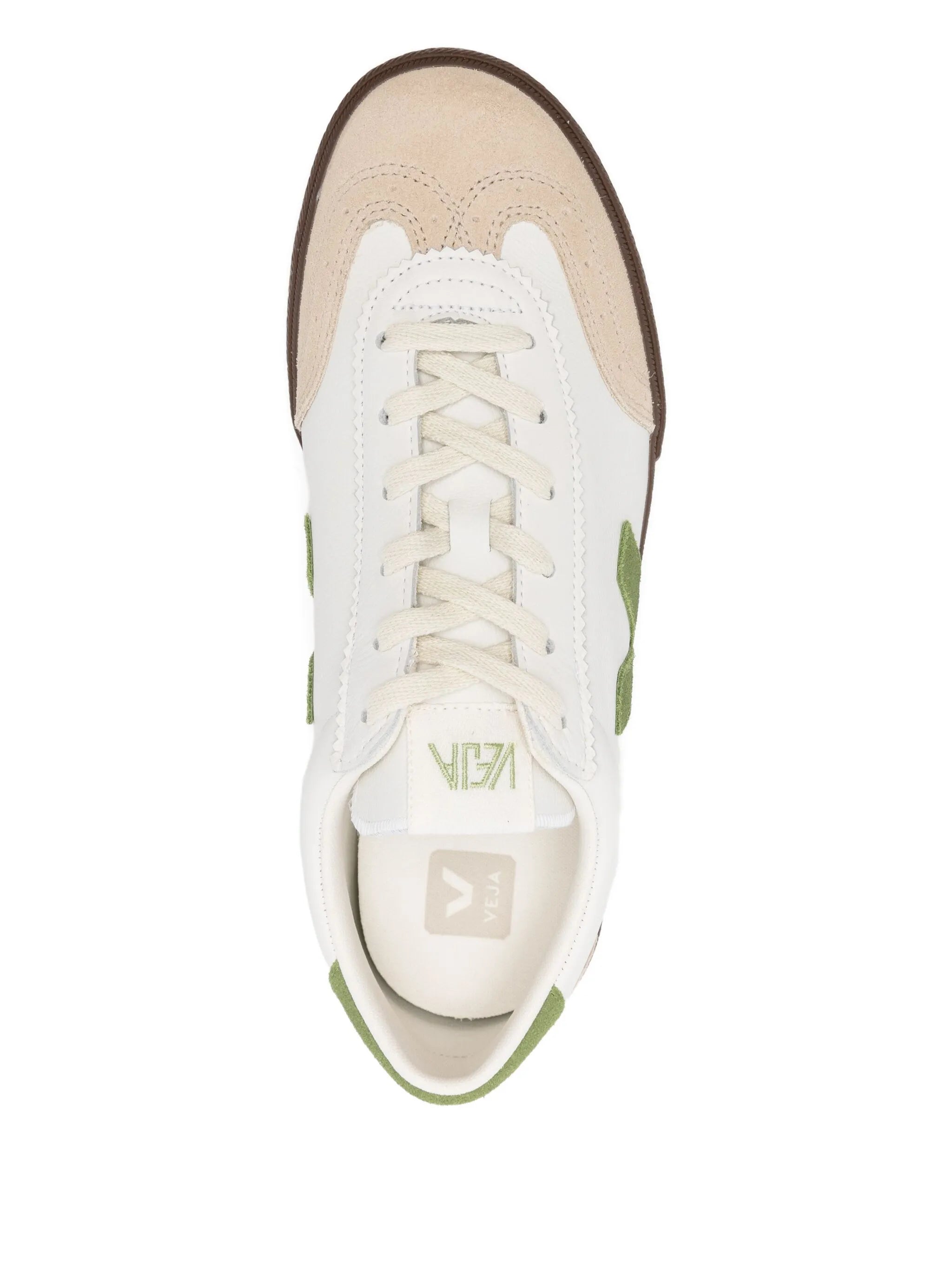 Volley leather white kiwi bark sneakers