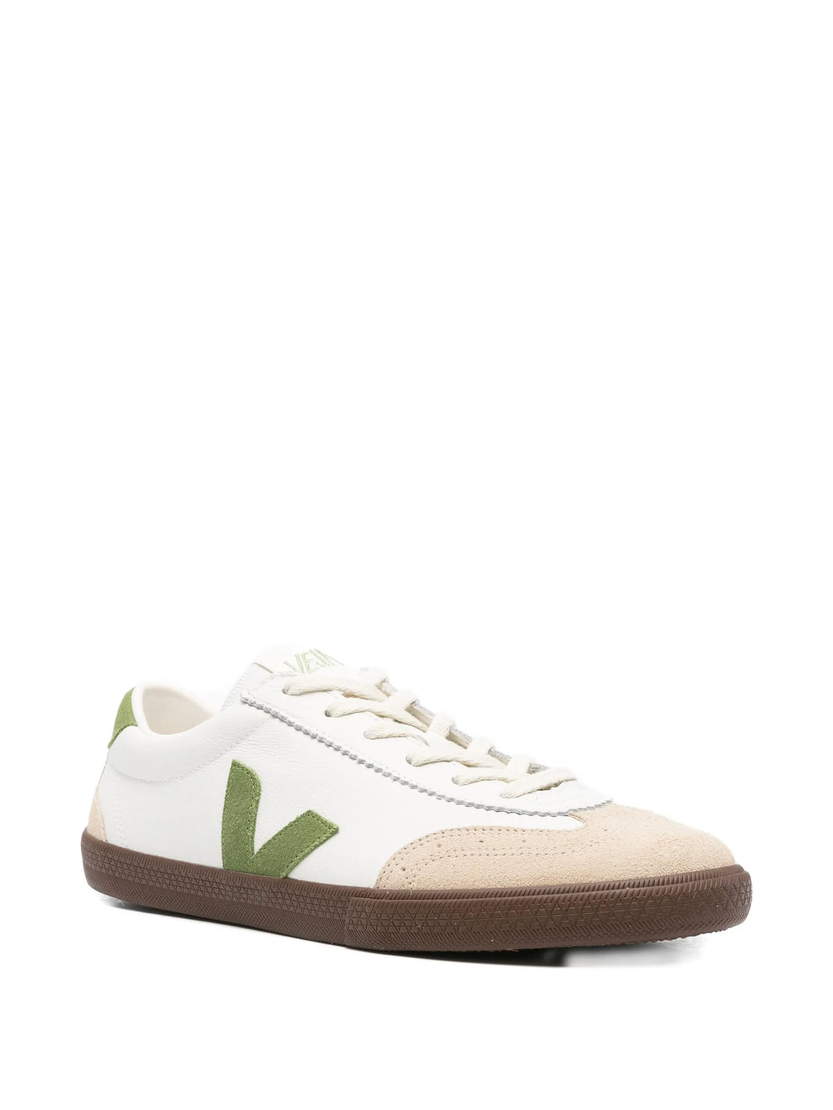 Volley leather white kiwi bark sneakers
