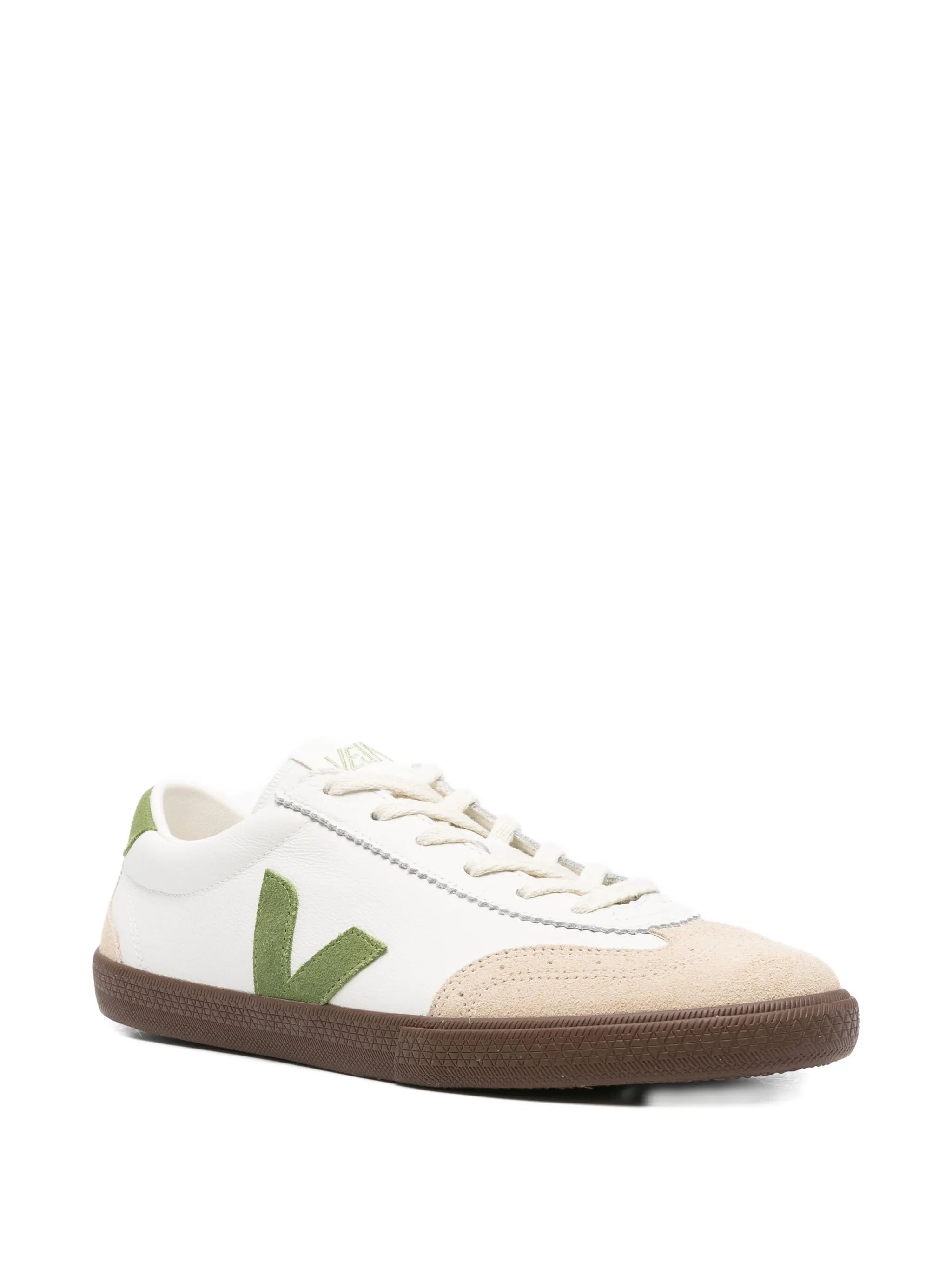 Volley leather white kiwi bark sneakers
