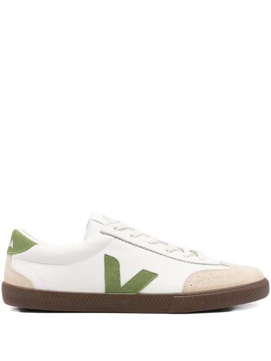 Volley leather white kiwi bark sneakers