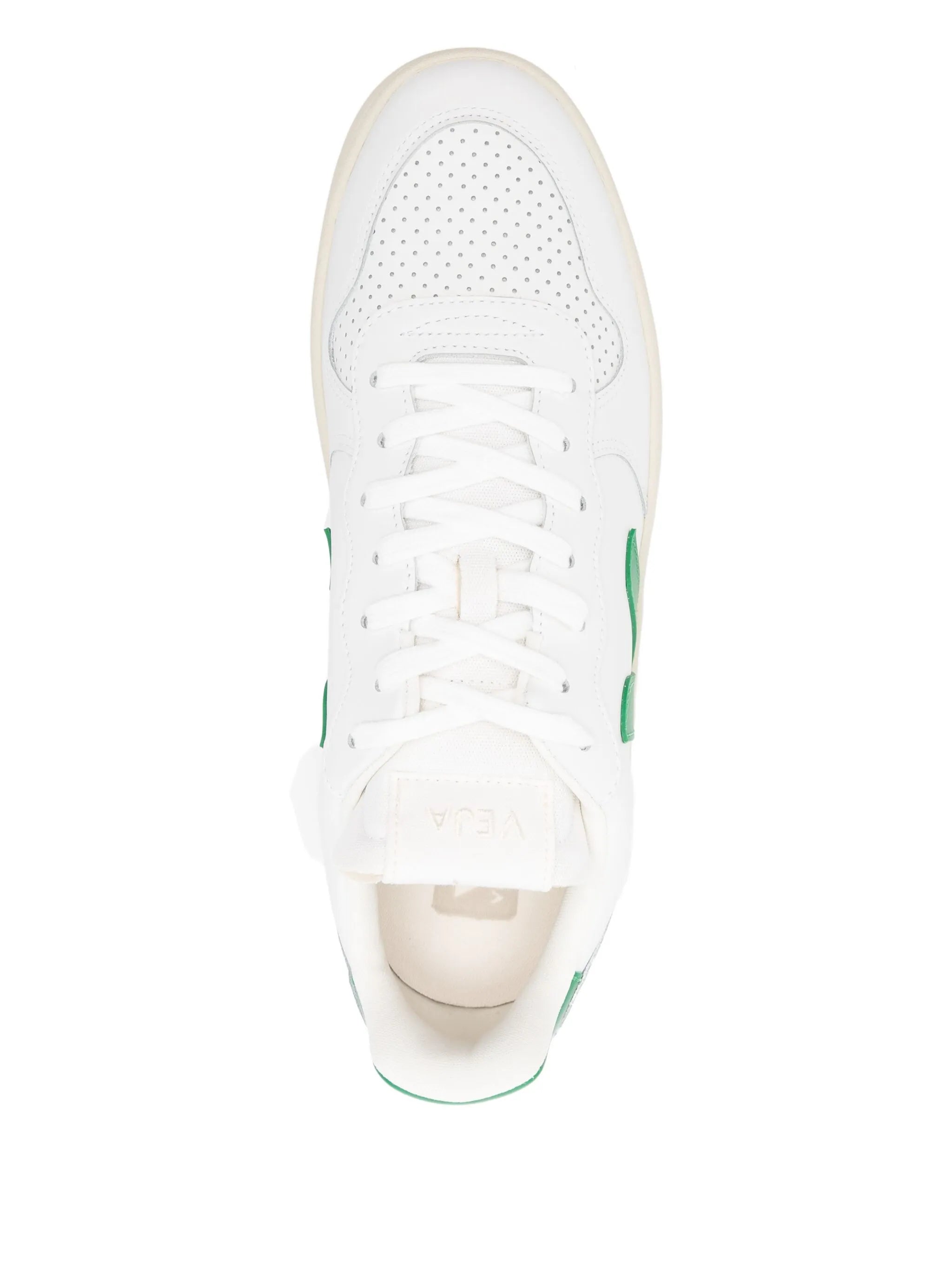 V-10 leather white emeraude sneakers