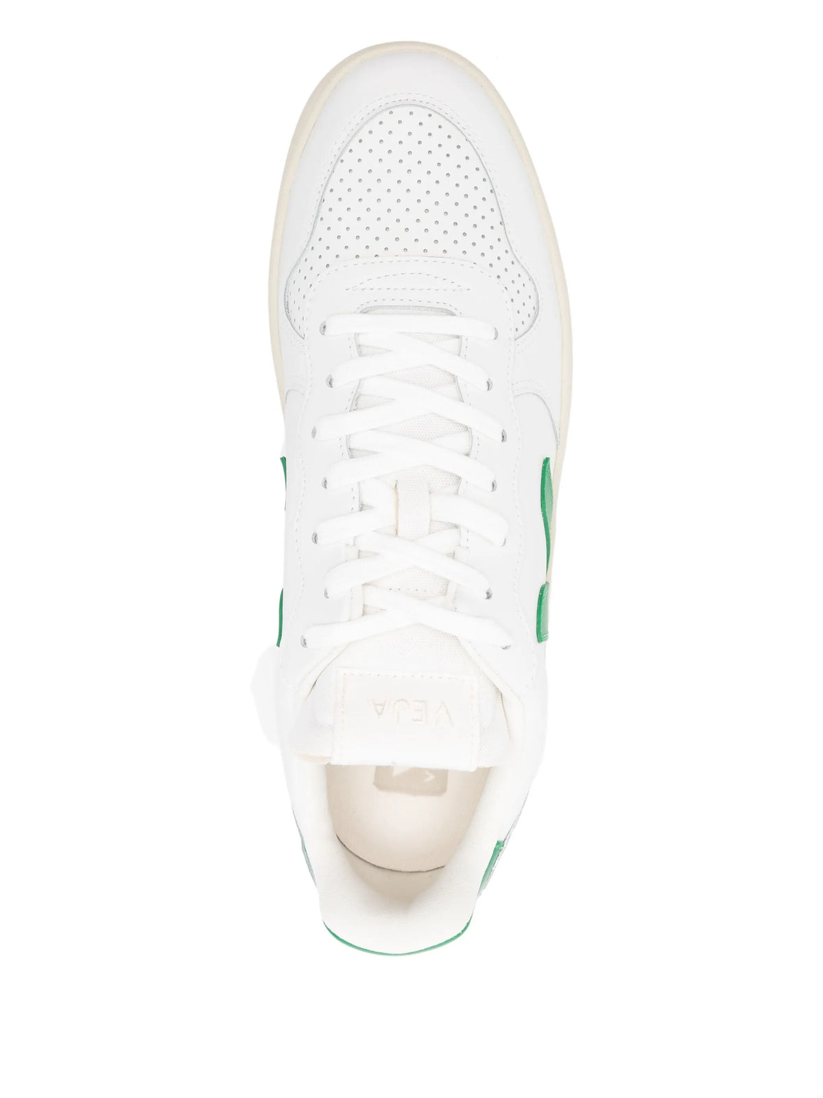 V-10 leather white emeraude sneakers
