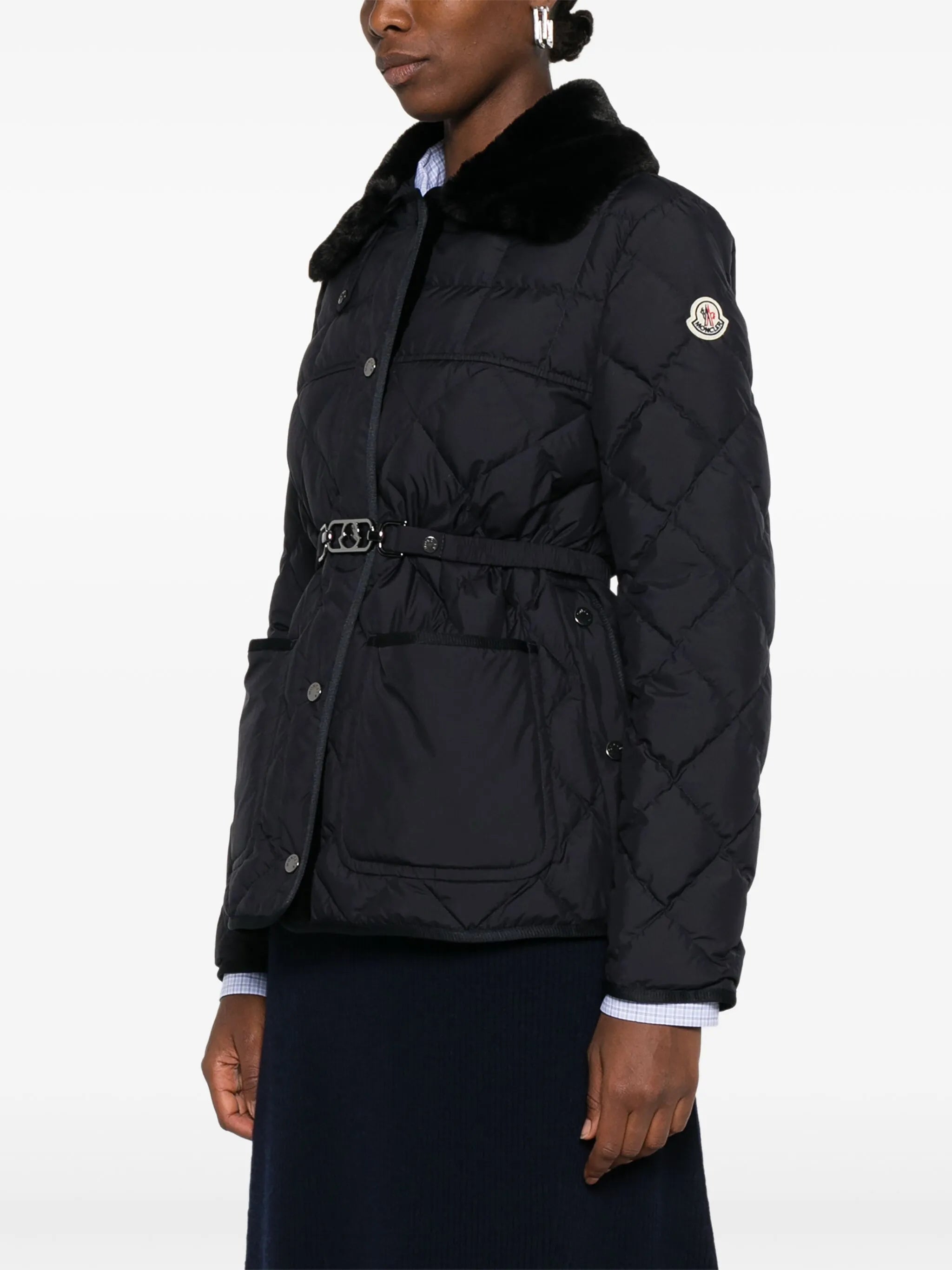 quilted belted jacket