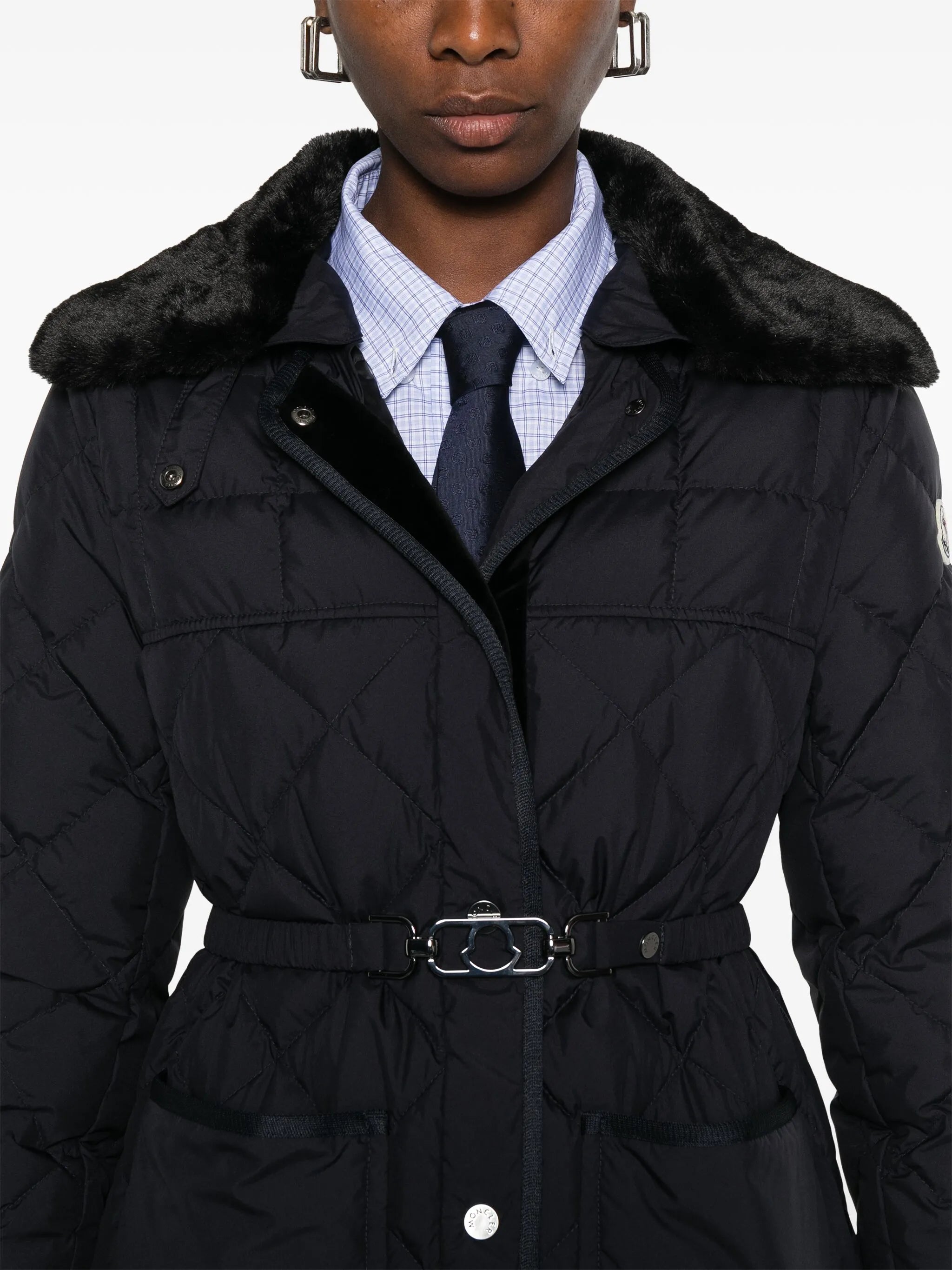 quilted belted jacket