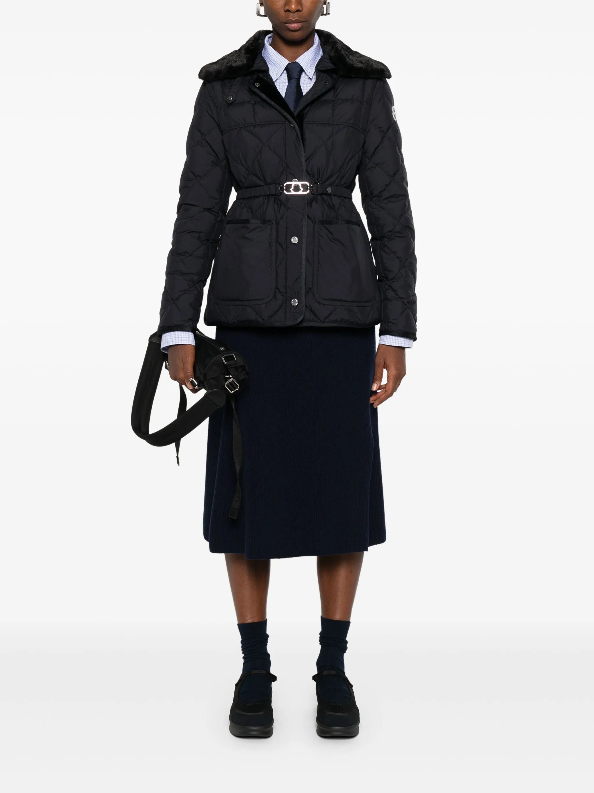 quilted belted jacket