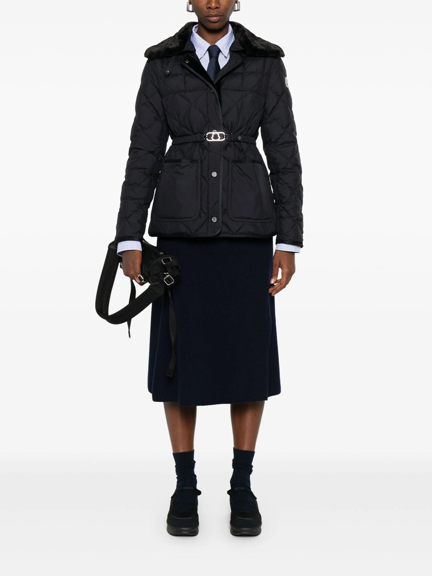 quilted belted jacket