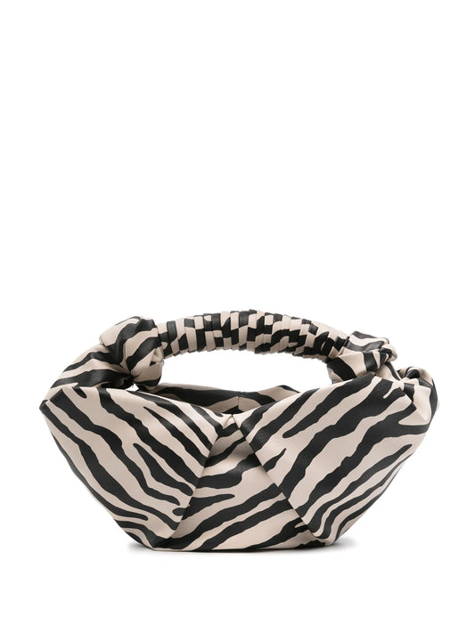 zebra-print knotted bucket bag