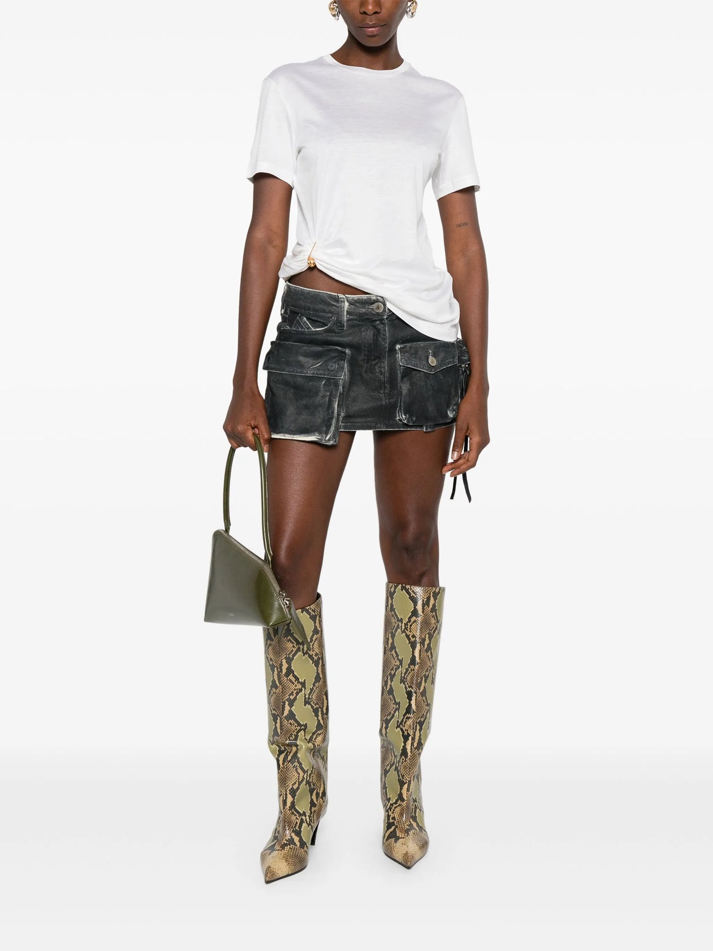 pin-drape T-shirt