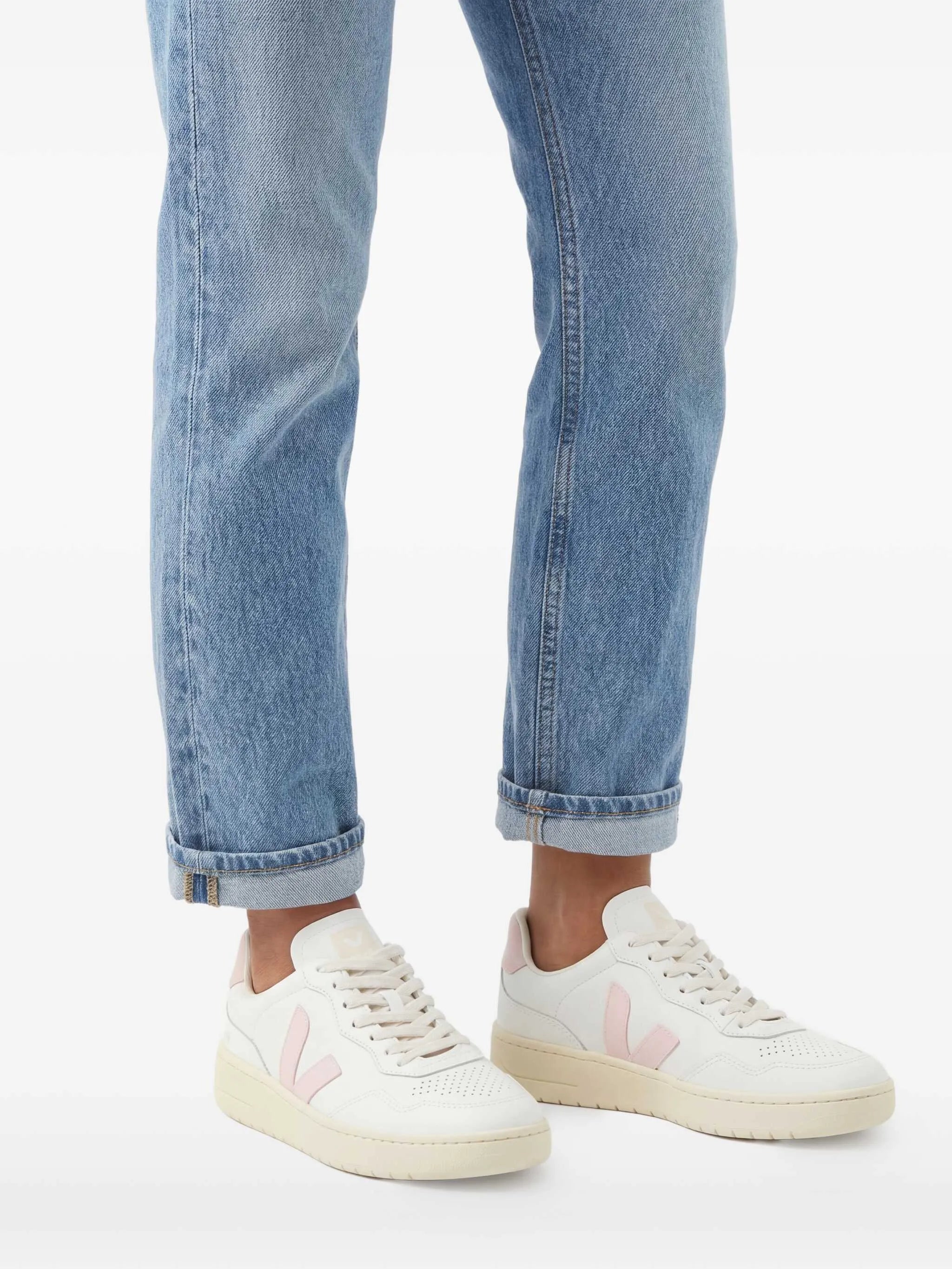 V-90 leather white petale sneakers