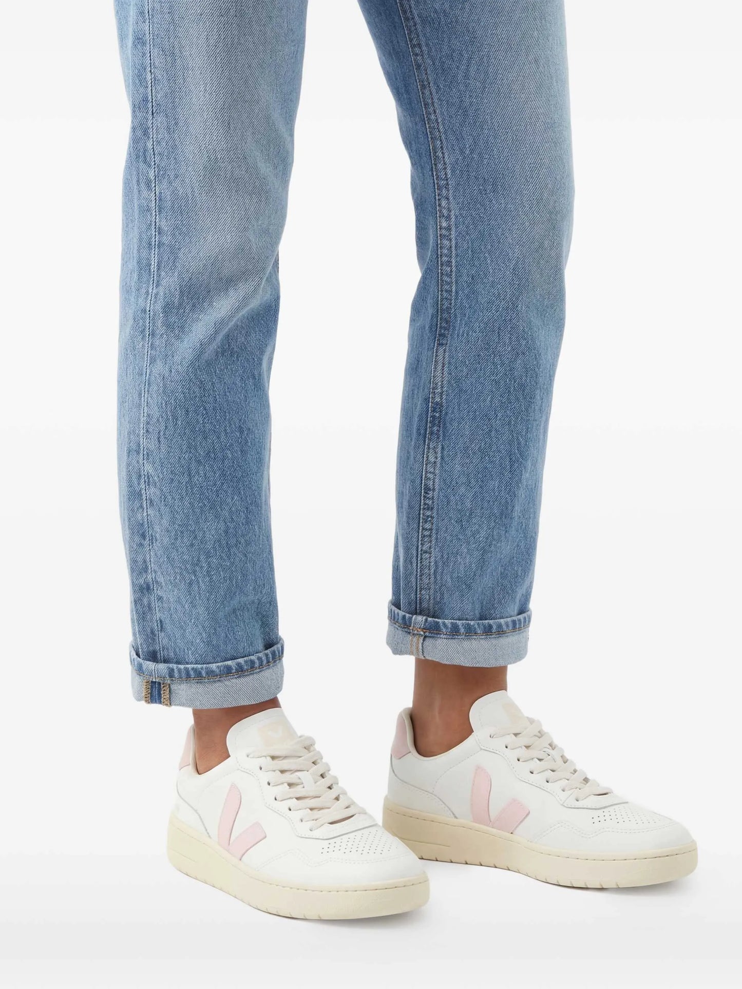 V-90 leather white petale sneakers