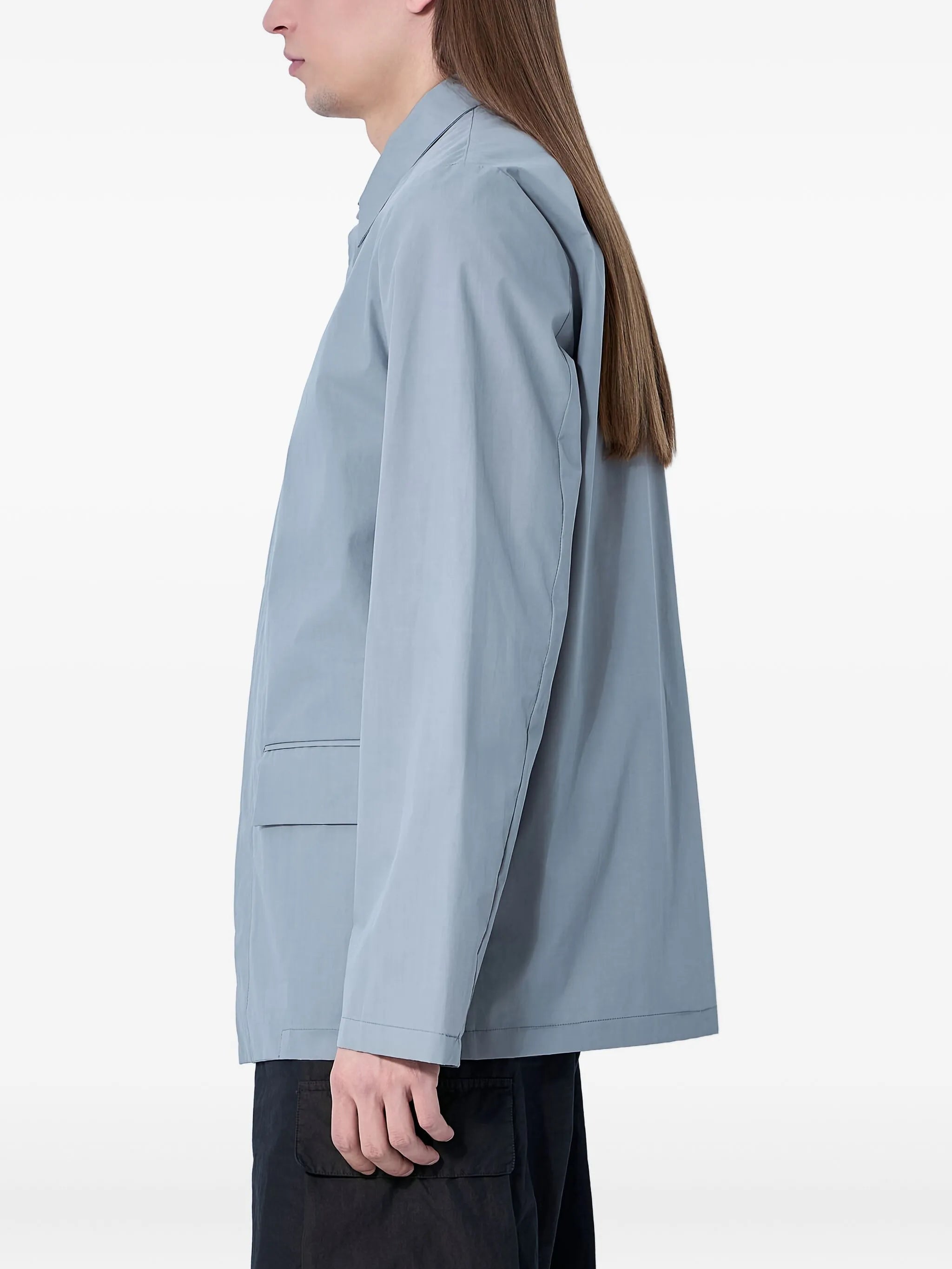 flap-pocket cotton shirt jacket