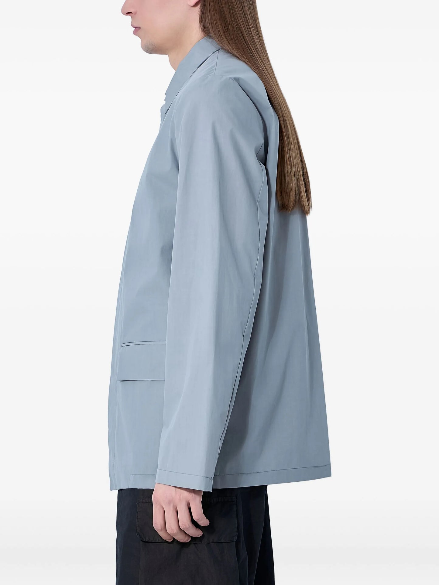 flap-pocket cotton shirt jacket