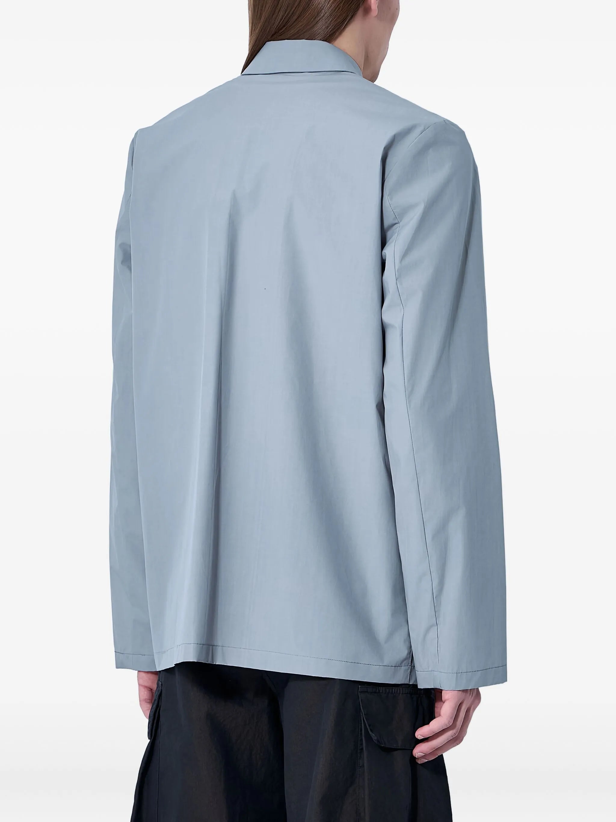 flap-pocket cotton shirt jacket