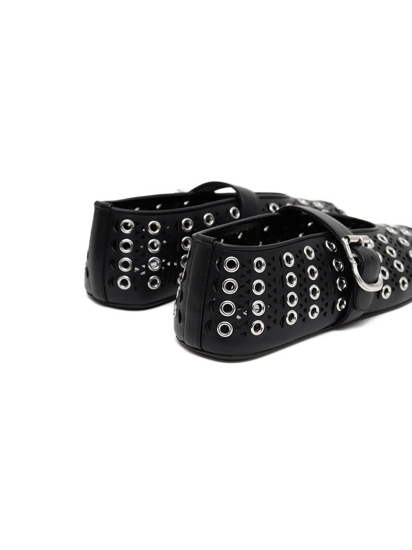 eyelet-embellished ballet flats