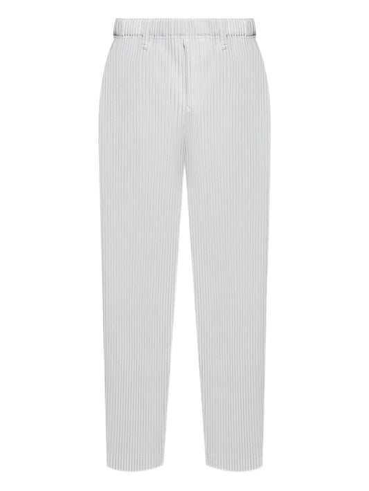 pleated straight-leg trousers