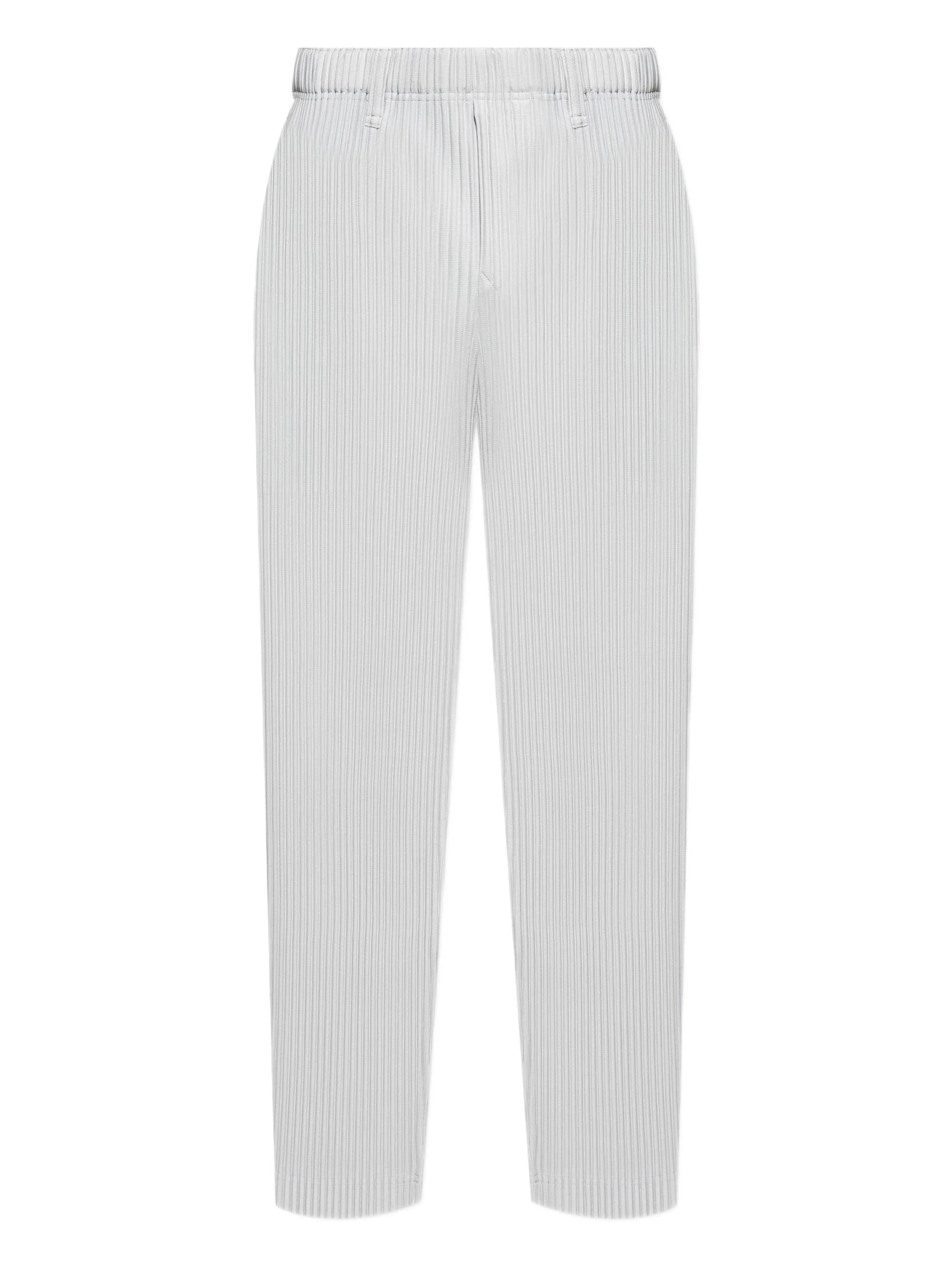 pleated straight-leg trousers