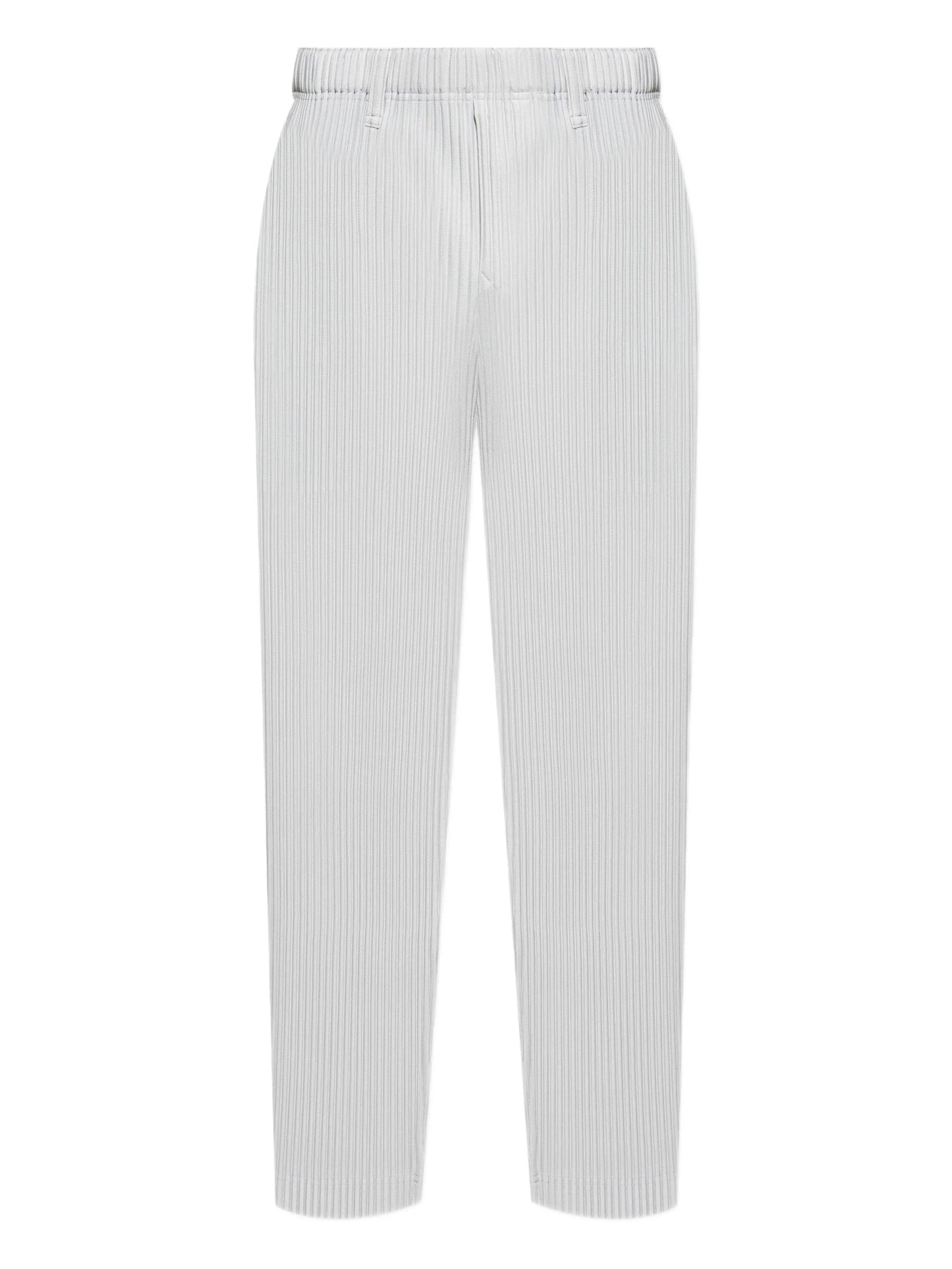 pleated straight-leg trousers