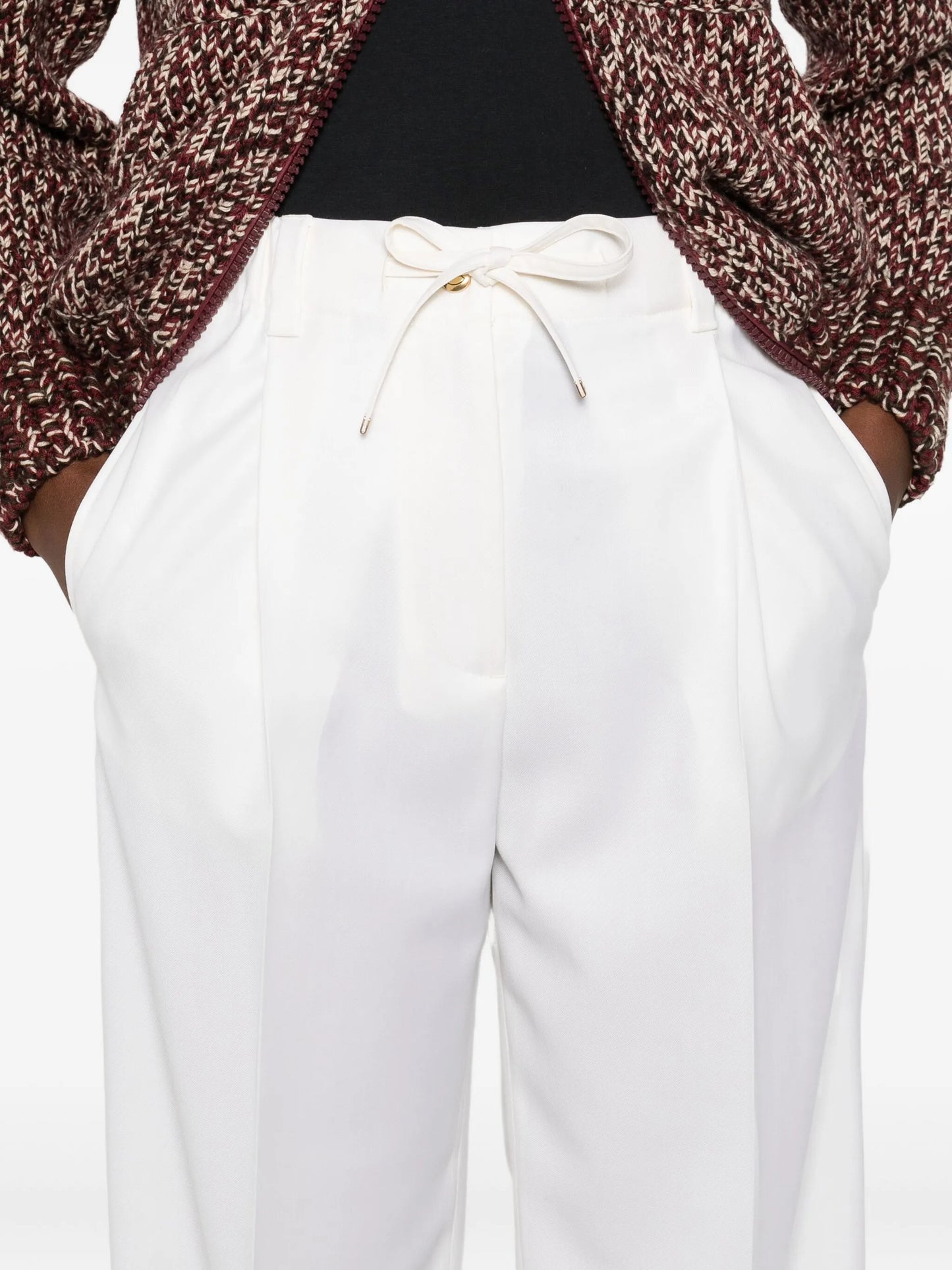 drawstring pleated trousers